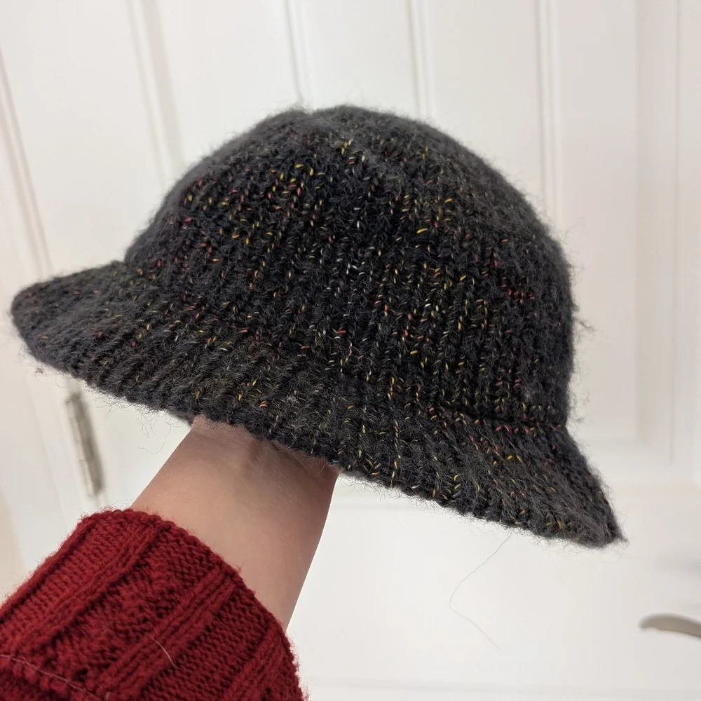 VTG Italian Made Grey‎ Bucket Hat With Rainbow Speckles